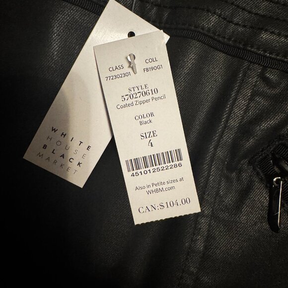 COATED BLACK PENCIL SKIRT NWT - Picture 2 of 3